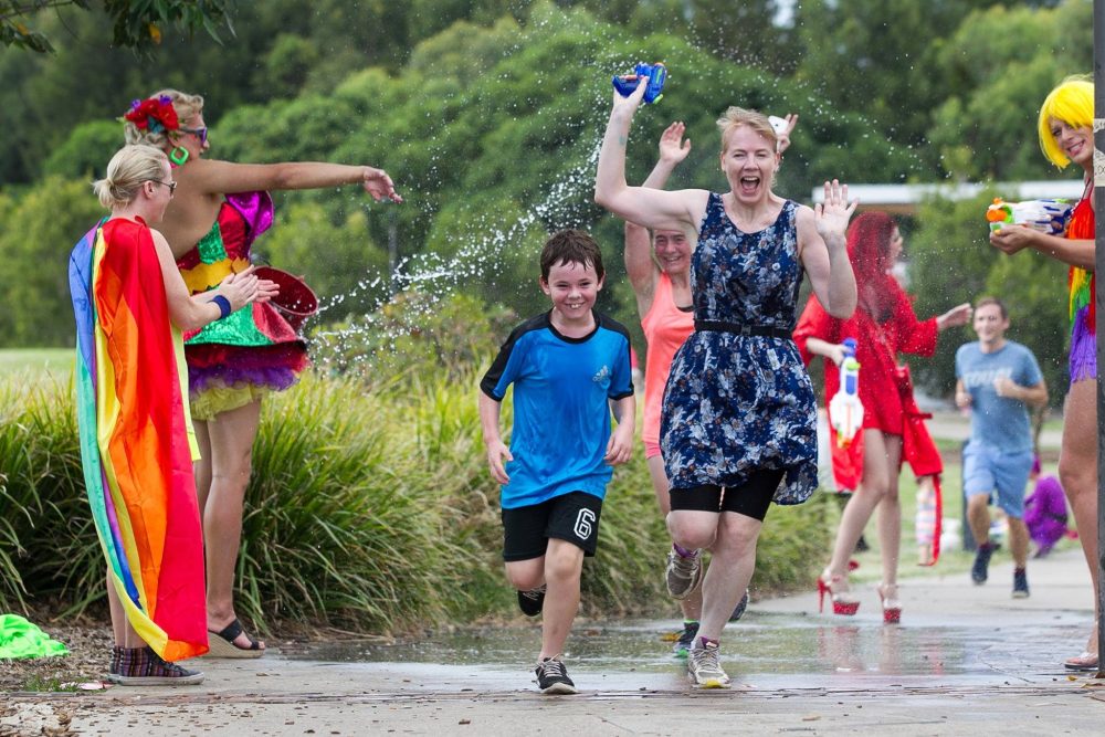 People participate at the annual Rainbow Run People participate at the annual Rainbow Run
