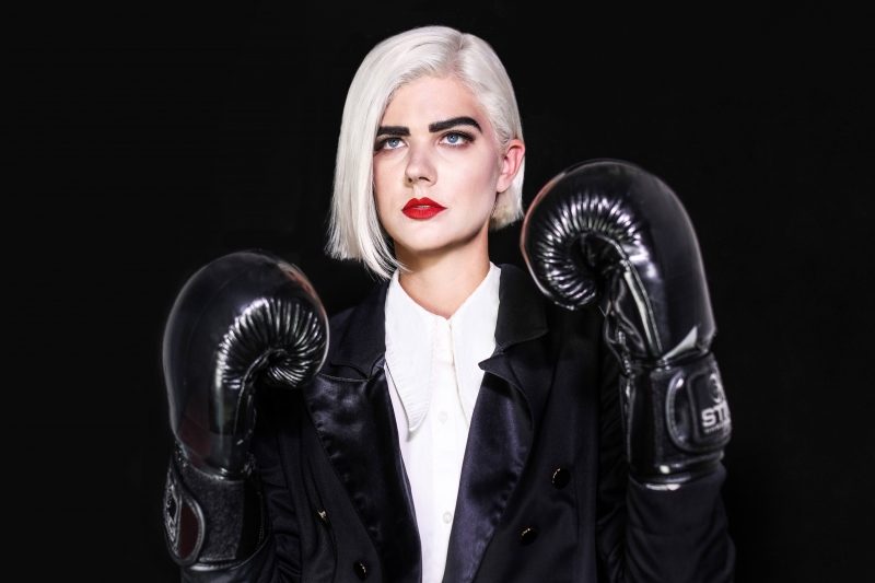 Bec Sandridge with Boxing Gloves Bec Sandridge with Boxing Gloves