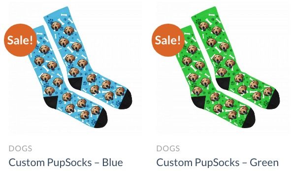 Blue and Green Pup Socks Blue and Green Pup Socks