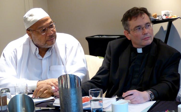 Imam Daayiee Abdullah, seen here with Reverend Dwayne Johnson discussing religion and LGBT rights in the U.S., is openly gay. He’s argued that ‘there is nothing wrong with Quran. The problem is with how people have interpreted it.’ East-West Center, CC BY-NC-SA Imam Daayiee Abdullah, seen here with Reverend Dwayne Johnson discussing religion and LGBT rights in the U.S., is openly gay. He’s argued that ‘there is nothing wrong with Quran. The problem is with how people have interpreted it.’ East-West Center, CC BY-NC-SA