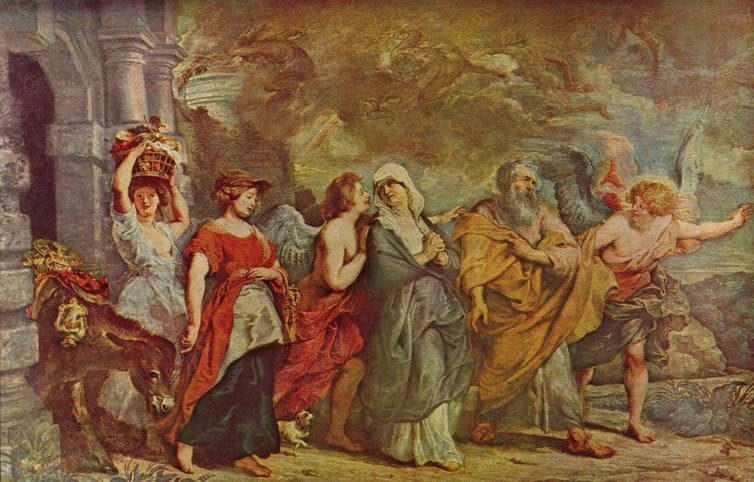 Lot fleeing with his family, by Peter Paul Rubens, 1615 Lot fleeing with his family, by Peter Paul Rubens, 1615