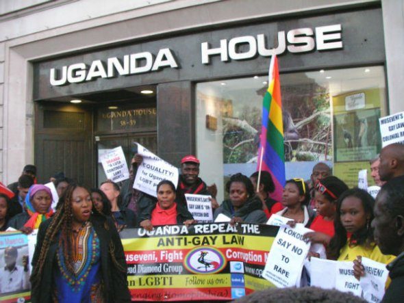 Demonstrator infron of Uganda House Demonstrator infron of Uganda House