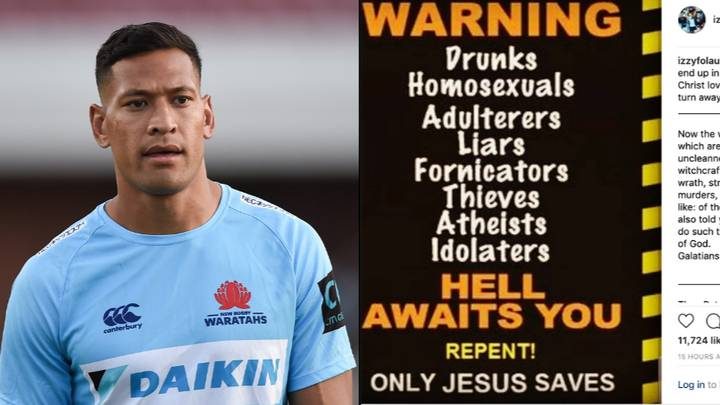 Israel Folau's Social Media Post Israel Folau's Social Media Post
