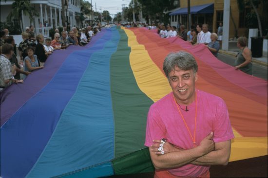 Gilbert Baker at the San Francisco Gay Freedom Day Parade in 1978 Gilbert Baker at the San Francisco Gay Freedom Day Parade in 1978