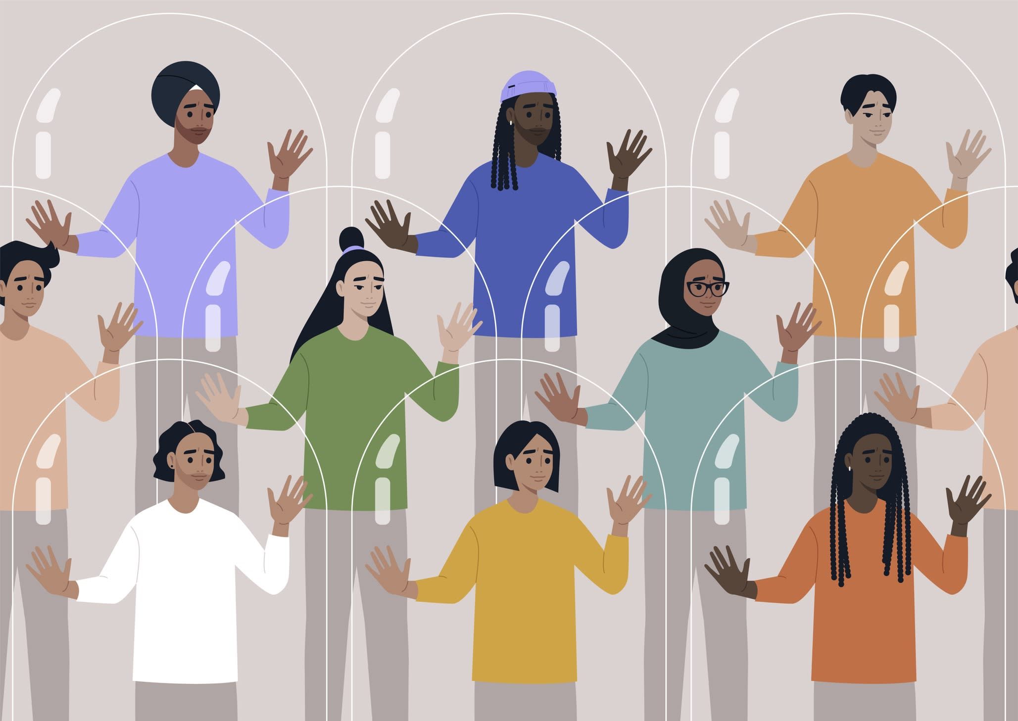 LGBTQ people locked inside glass domes
