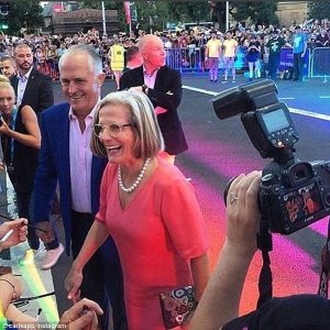 Malcolm and Lucy Turnbull at the Sydney Gay and Lesbian Mardi Gras Malcolm and Lucy Turnbull at the Sydney Gay and Lesbian Mardi Gras