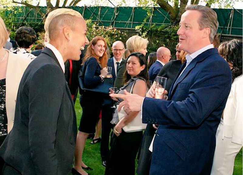 English Soccer star Lianne Sanderson meets Prime Minister David Cameron liannesandersondavidcameron
