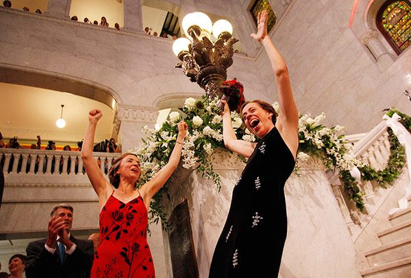 Margaret Miles and her new wife Cathy ten Broeke tied the knot Margaret Miles and her new wife Cathy ten Broeke tied the knot