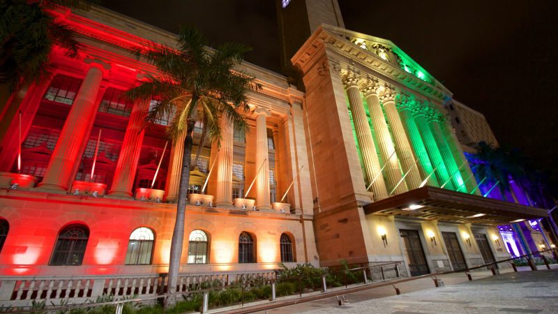 Brisbane City Hall in Rainbow colours Brisbane City Hall in Rainbow colours