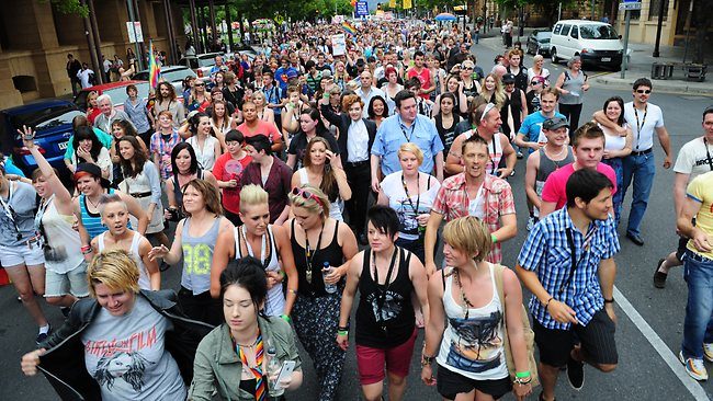Pride Street Parade during Feast Festival, Adelaide Pride Street Parade during Feast Festival, Adelaide