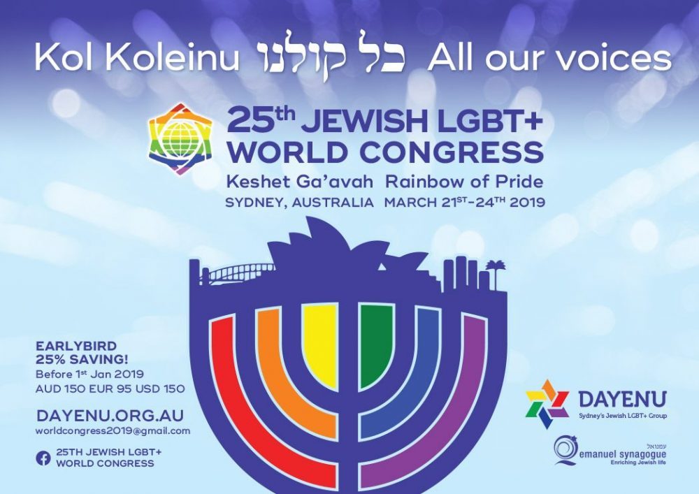 Sydney To Host 25th Jewish LGBT+ World Congress Sydney To Host 25th Jewish LGBT+ World Congress
