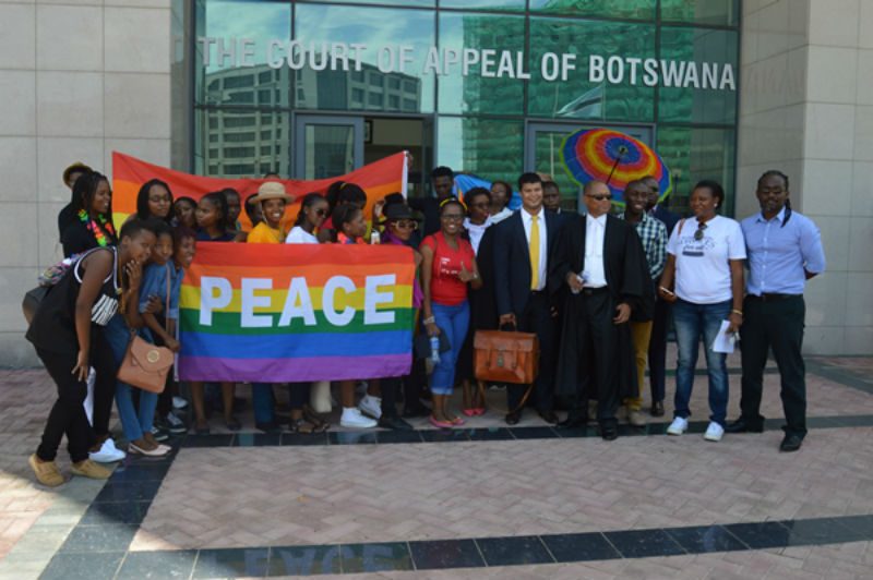 Members of LEGABIBO outside Court of Appeals of Botswana Members of LEGABIBO outside Court of Appeals of Botswana